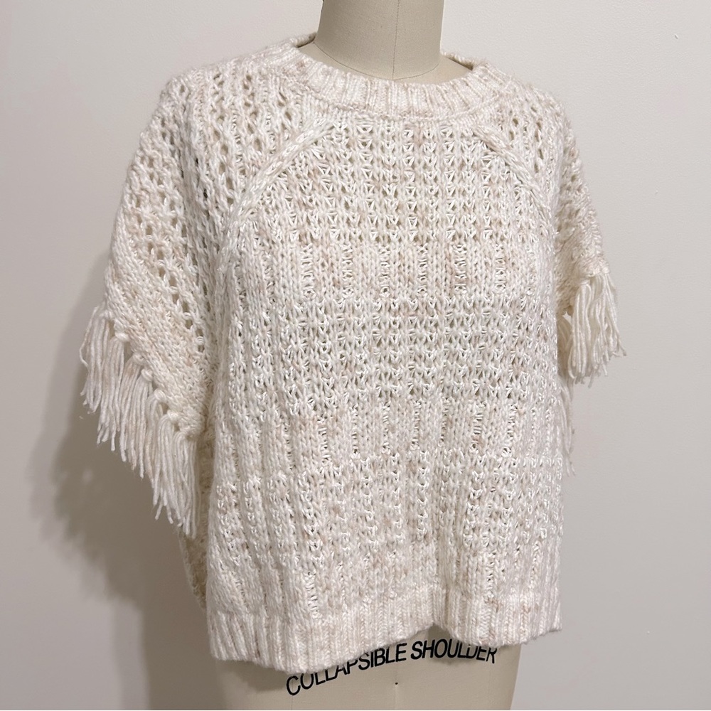 Universal Thread cream tan fringe sweater